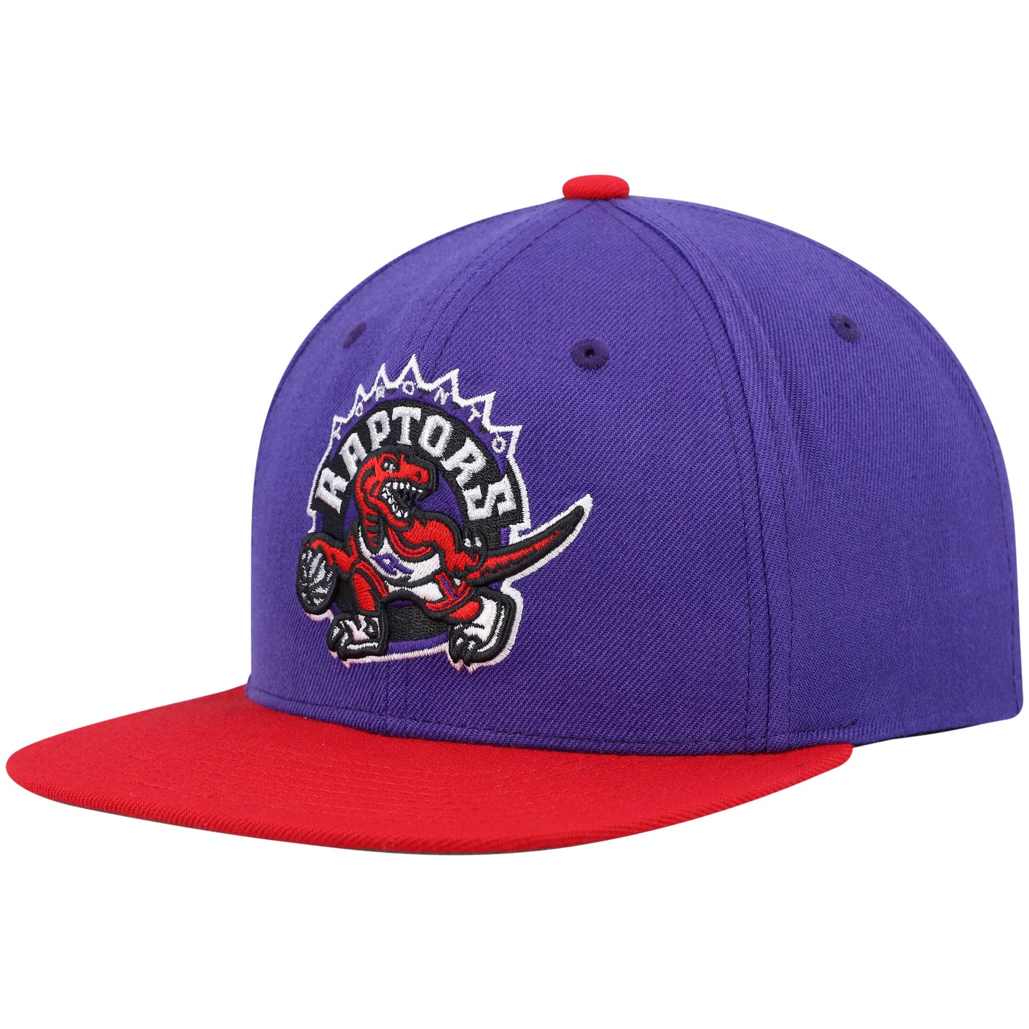 Men's Mitchell \u0026 Ness Purple/Red Toronto Raptors Hardwood Classics Team Two-Tone 2.0 Snapback Hat